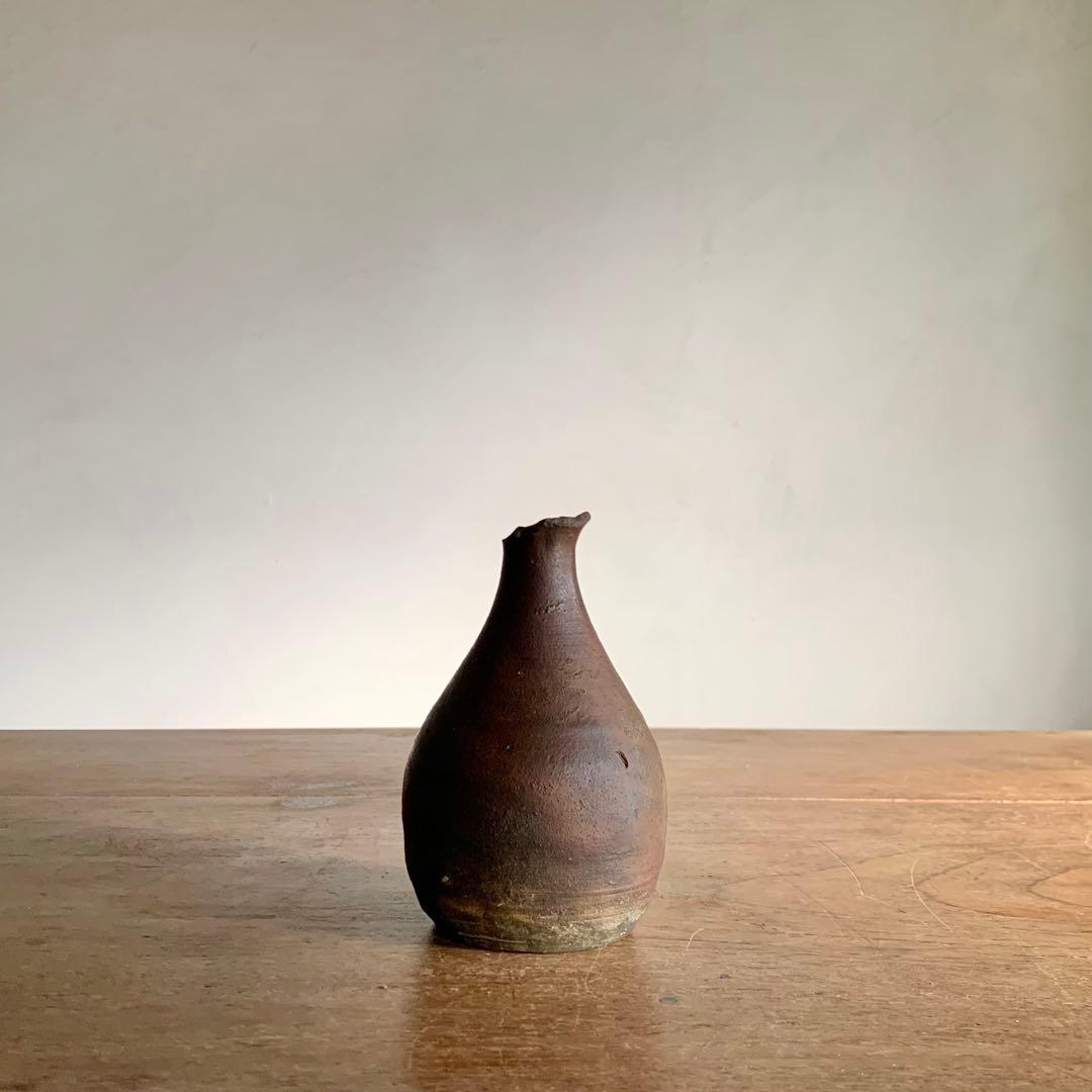 喜名 知花焼 焼締褐釉瓶 徳利 酒器 古美術 琉球美術 古道具 アンティーク