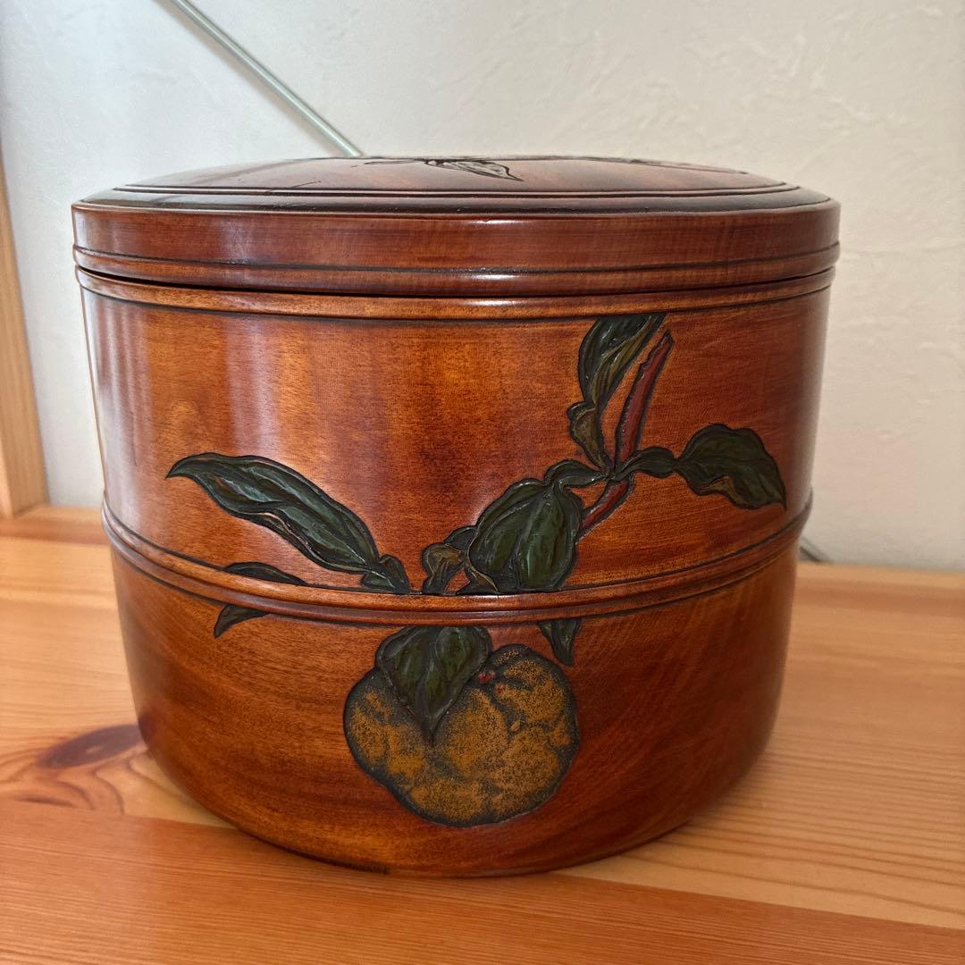烏城彫　二段丸重　重箱　木の器　伝統工芸