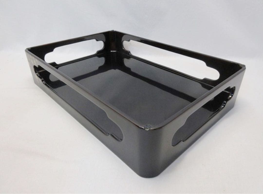 ほぼ未使用 茶道具 天然木製 本漆黒塗 会津塗 屠蘇器 立梅蒔絵 元箱