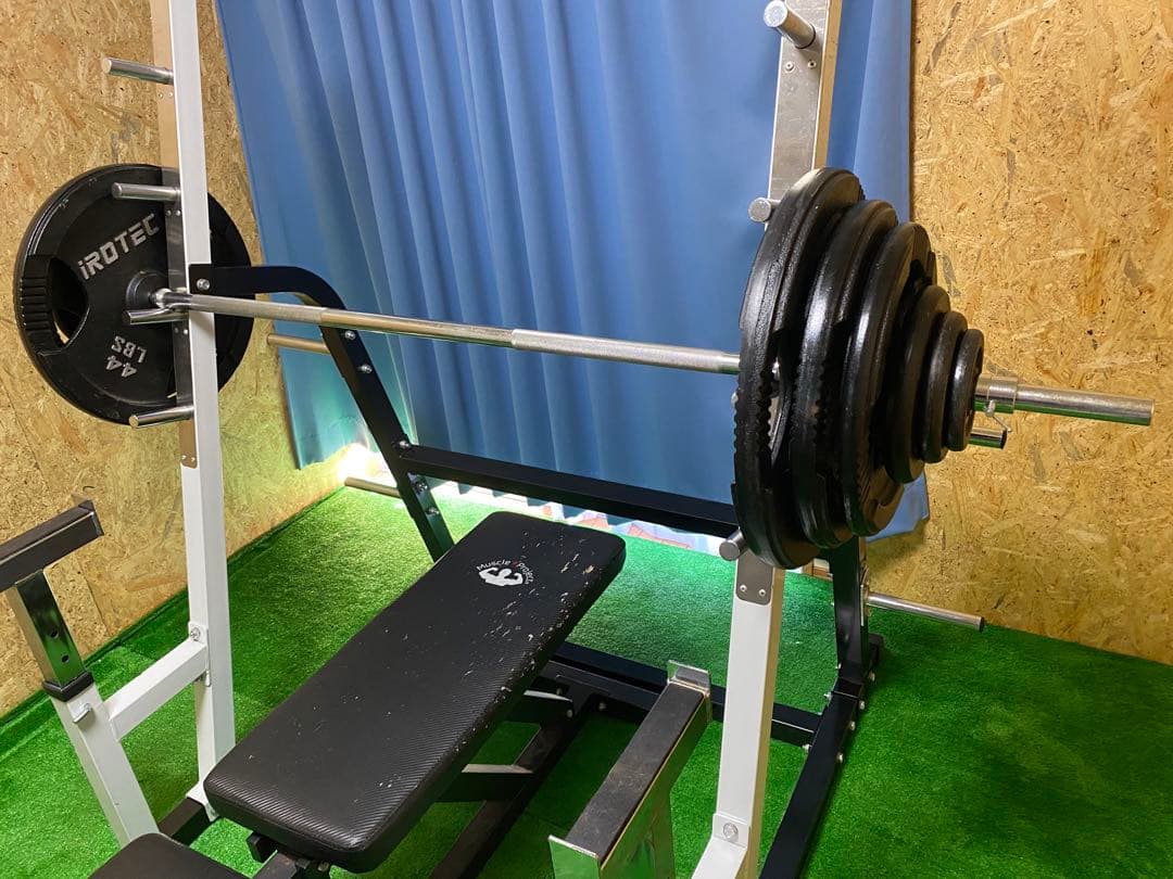 ベンチプレス　バーベルラック ウエイトプレート107.5kg 付き ベンチプレス