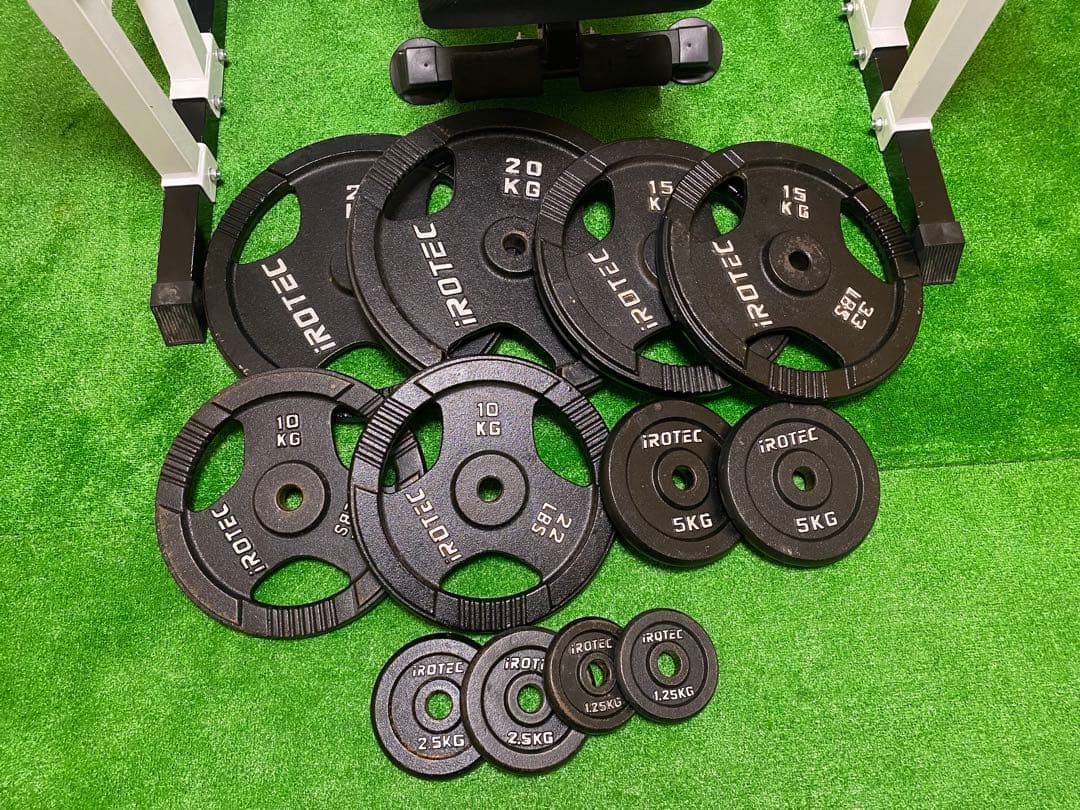 ベンチプレス　バーベルラック ウエイトプレート107.5kg 付き ベンチプレス