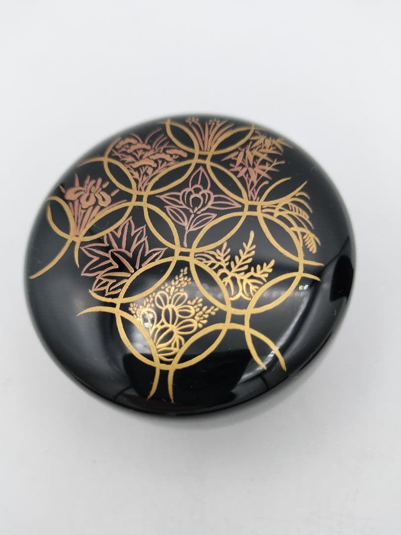 b74 茶箱 七宝四季草花 加賀蒔絵 西村松逸 茶箱 茶道具 古物