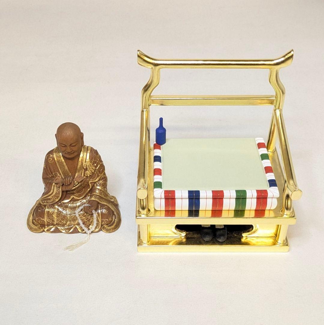 【ゲリラセール・新品】 弘法大師　金泥　紅檀　総高さ約12.5cm　空海