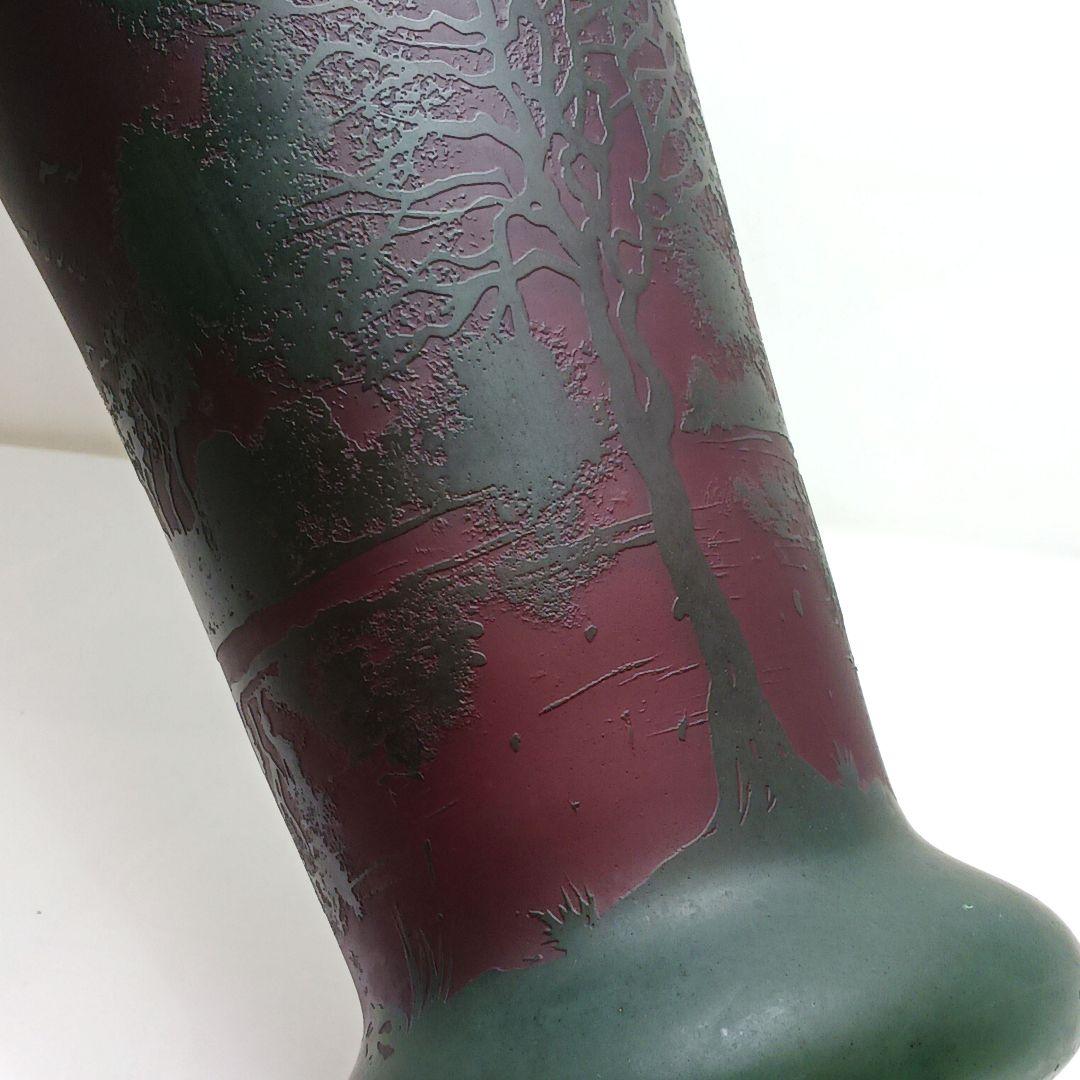 V225 1900年初期 J.B LEVEILLE作 湖水風景文花瓶 カメオ彫