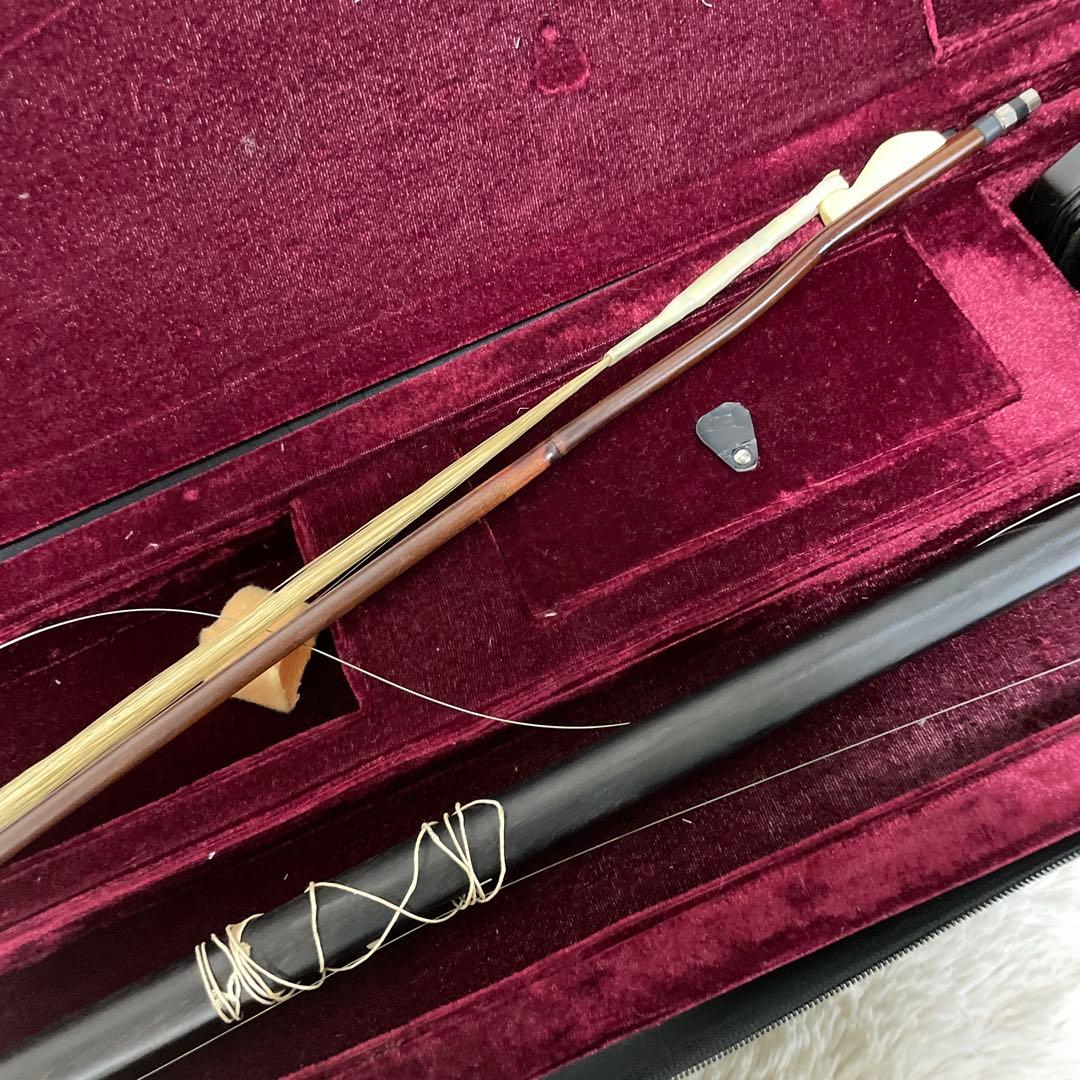 高級 二胡 張源精制 弦楽器 民族楽器 ハードケース 弓付属 和楽器 本革