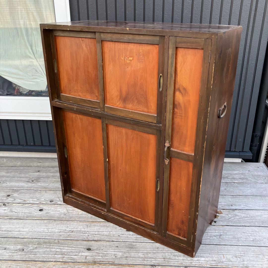 昭和レトロ 古家具 木製収納棚 下駄箱 シューズラック サイドボード 古道具箪笥