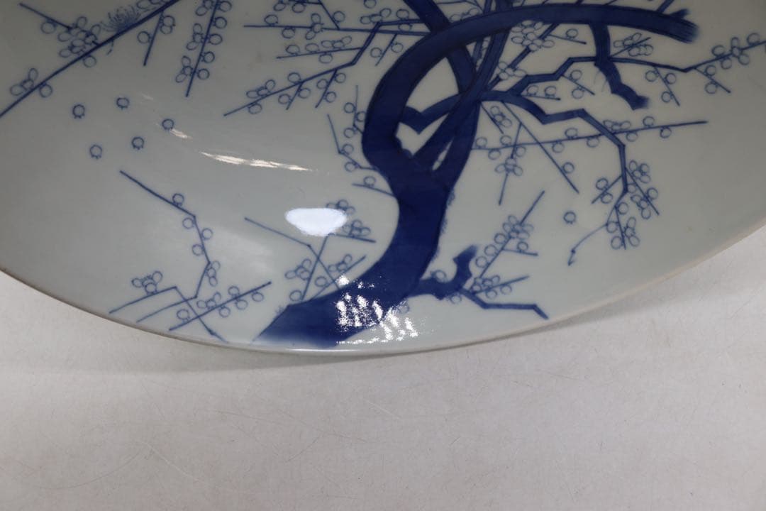 江戸　鍋島　大皿　梅紋　直径33.5cm アンティーク　送料込み260205
