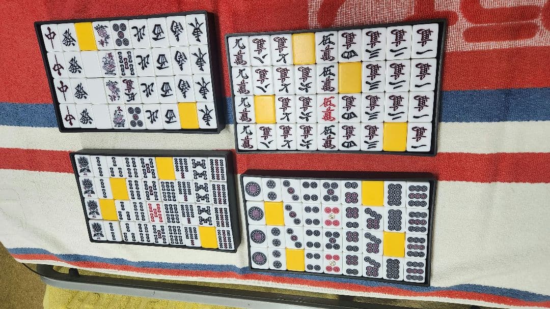 Ｌサイズ 特大 マージャンパイ 点棒 麻雀牌 一式 まーじゃんぱい Lサイズ