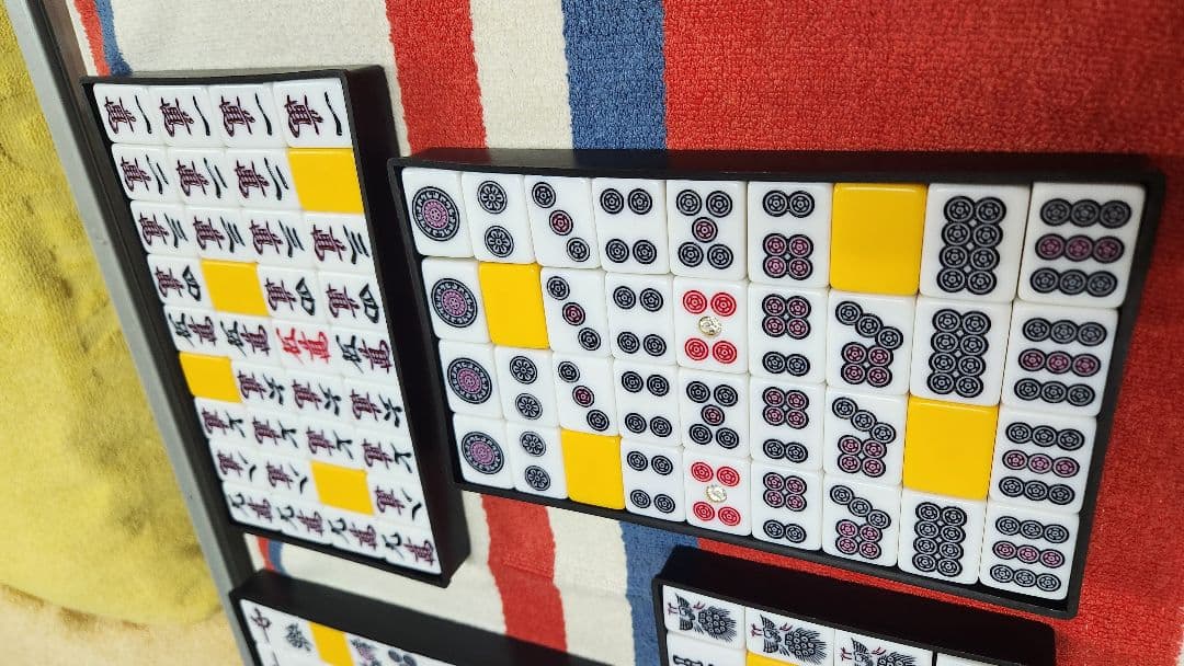 Ｌサイズ 特大 マージャンパイ 点棒 麻雀牌 一式 まーじゃんぱい Lサイズ