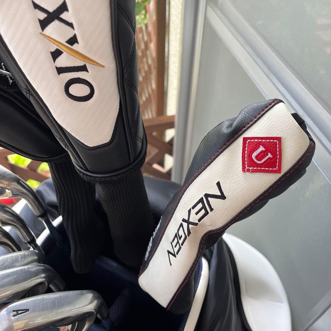 XXIO ゴルフバッグ・キャディバッグ ホワイト/ブルー　クラブセット