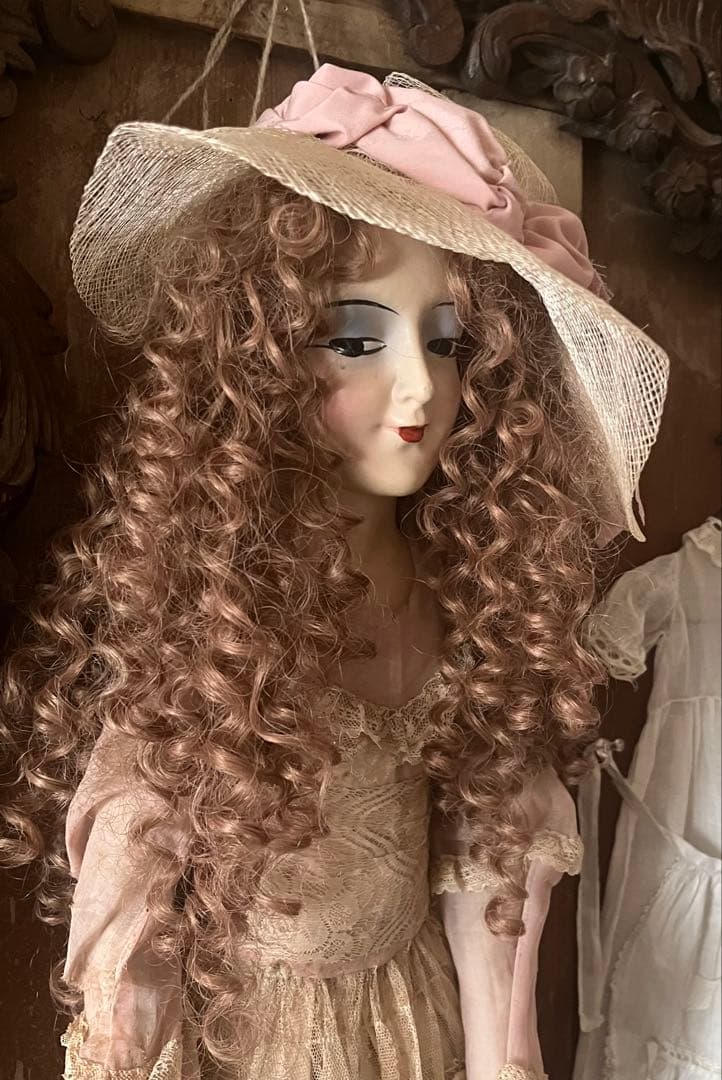 アンティークフランスフレンチヴィクトリアン ブドワールドール創作人形ビスクドール