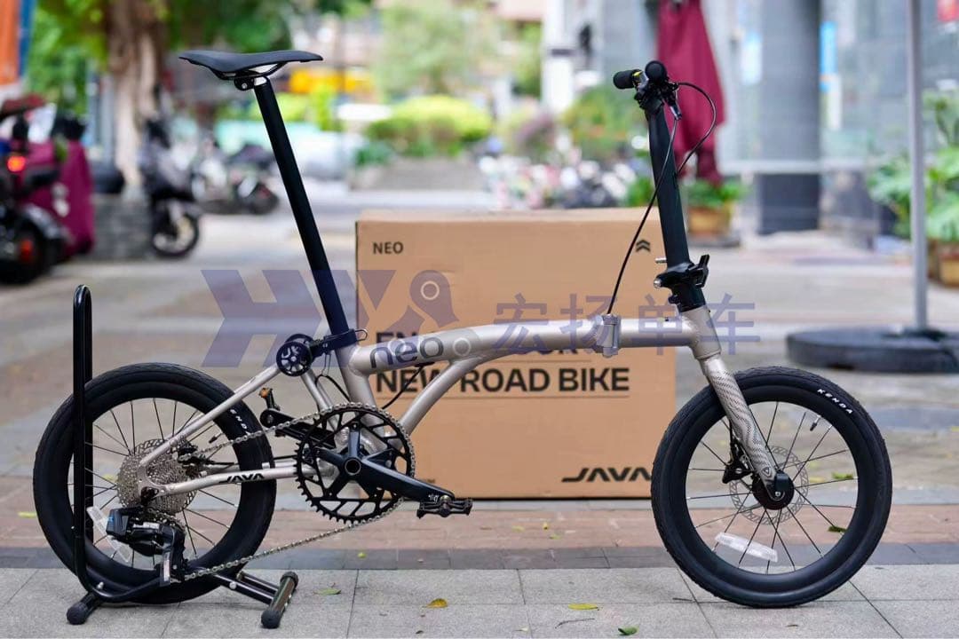 アルミ合金製 Brompton 同系 16インチ 折りたたみ自転車・9段変速