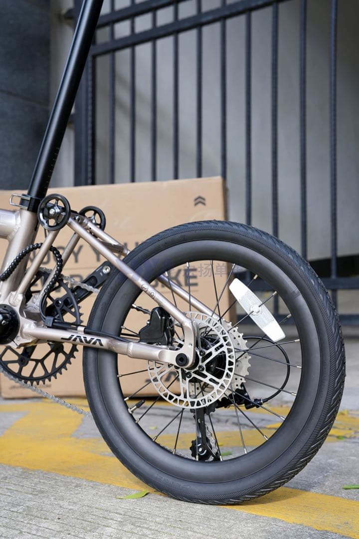 アルミ合金製 Brompton 同系 16インチ 折りたたみ自転車・9段変速