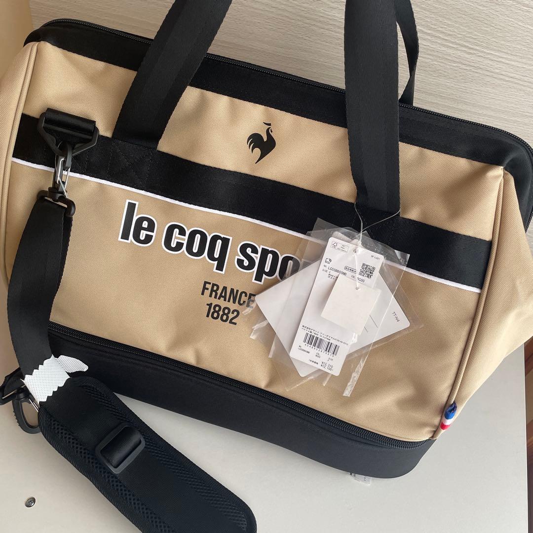 ルコックスポルティフゴルフ ボストンバッグ 二槽式 ベージュブラック