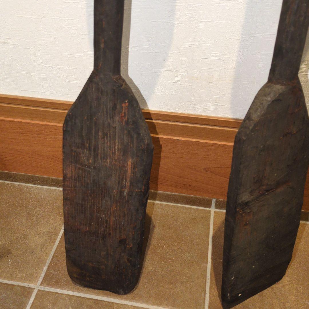 木製オール 2本セット アジアンテイスト木製櫂(かい)