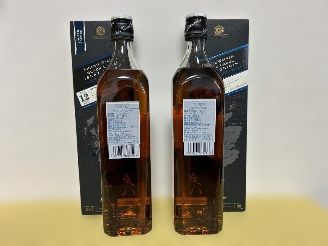 ジョニーウォーカー ブラックラベル12年 アイラオリジン　２本セット販売