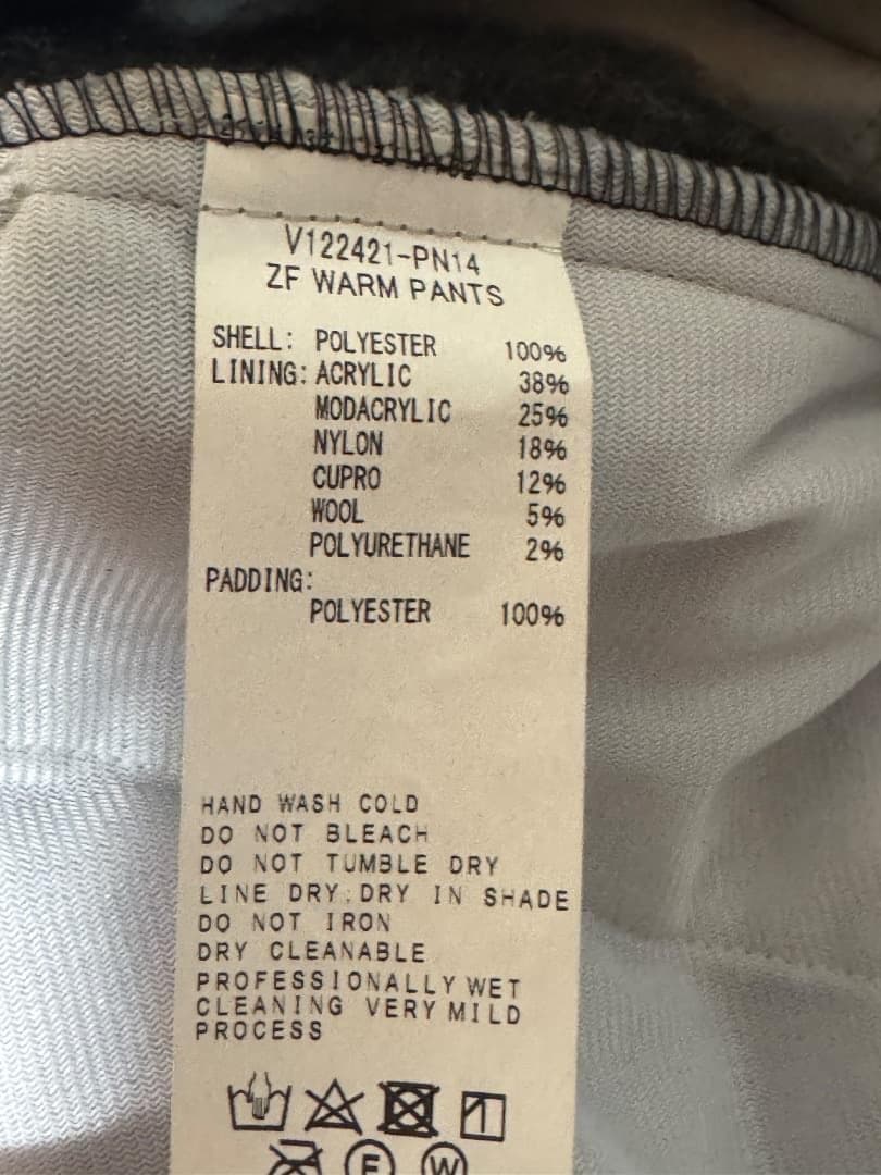 V12 VTWELVE ZF WARM PANTS ZEROFITコラボ パンツ