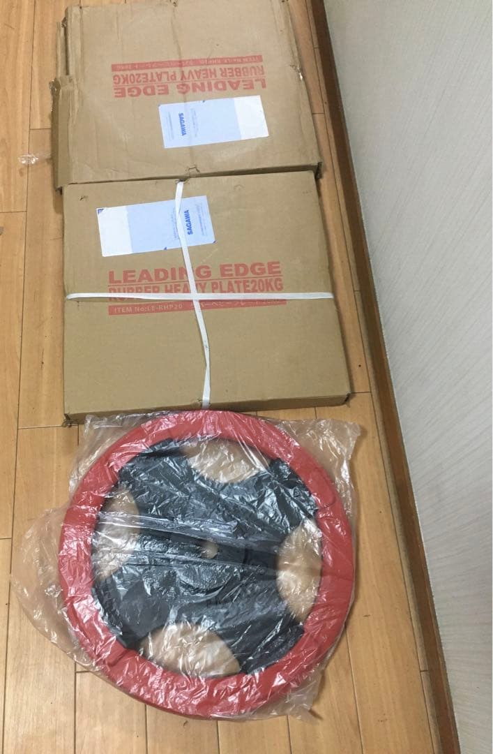 ②リーディングエッジ LEADINGEDGE バーベルプレート20kg x 1枚