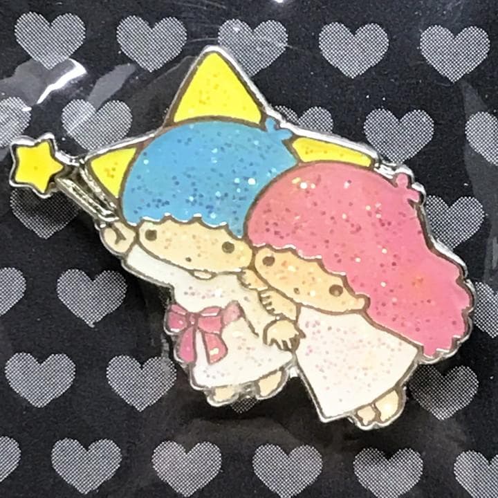 2001年 レア キキララ ラメピンバッジ 未使用 ピンズ リトルツインスターズ