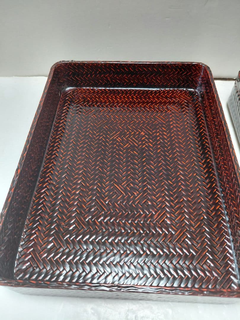 籃胎漆器　井上籃製　文箱　小物入　福岡県特産