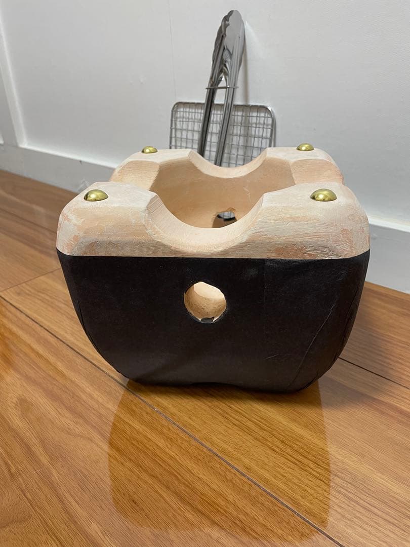 新品 最高級 奥能登 純珪藻土切り出し七輪 1人用21cm大判 高級黒因州和紙