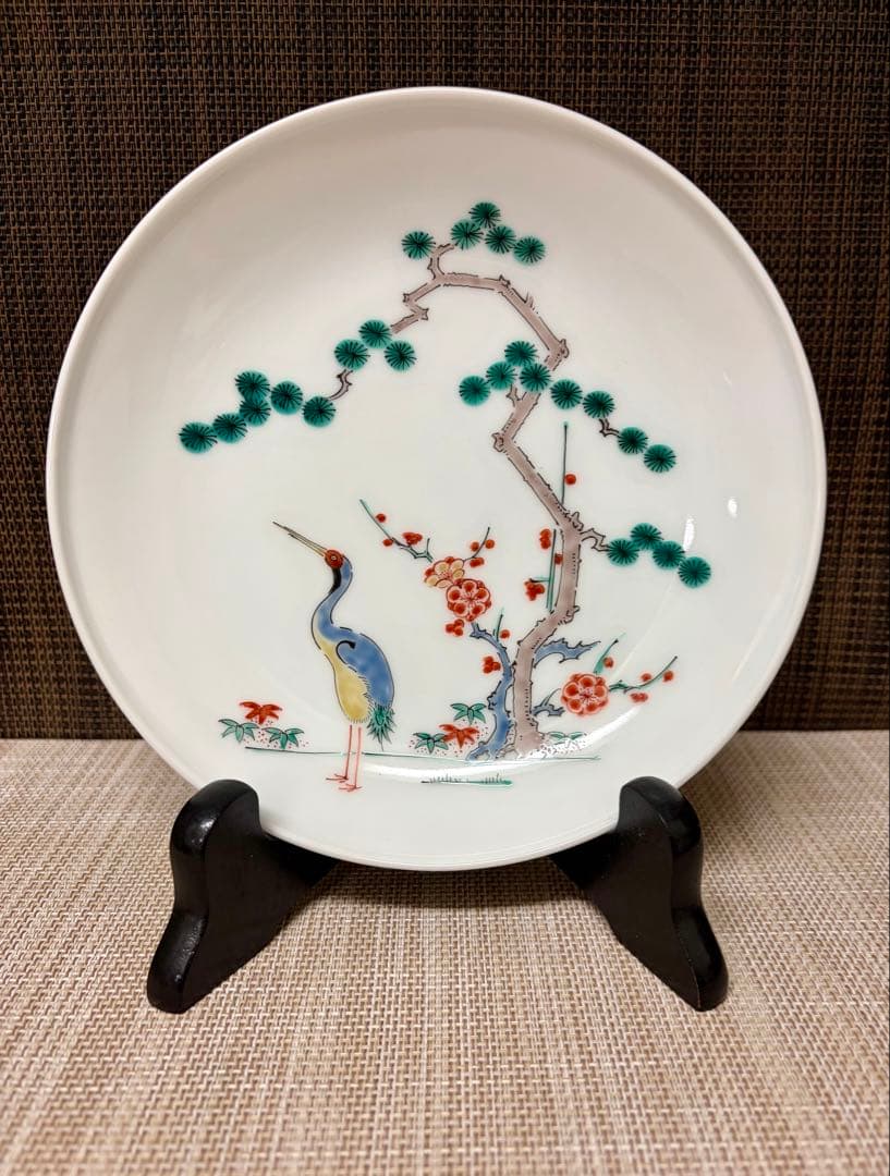 十四代 酒井田 柿右衛門 錦 松鶴文 飾皿 額皿 有田焼