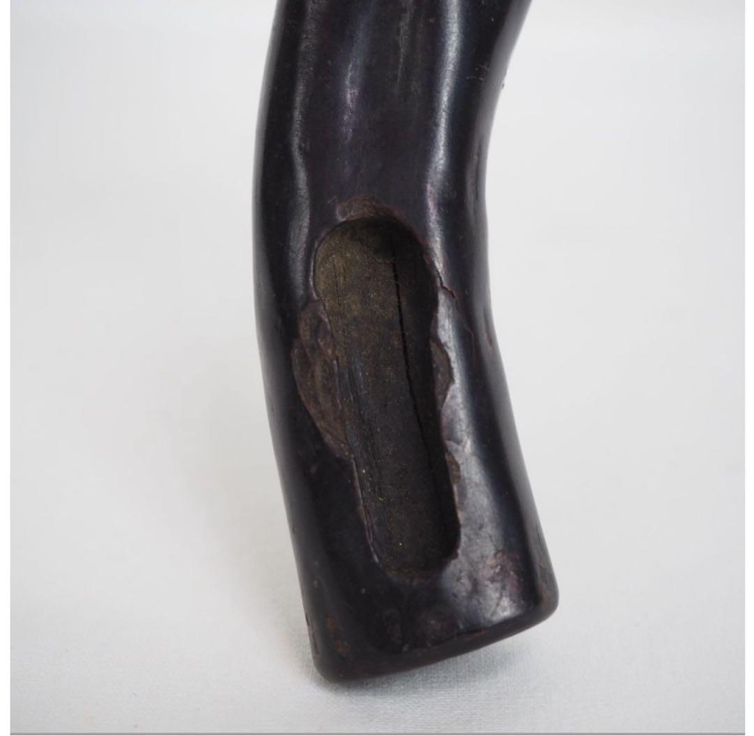 送料無料　時代物　黒珊瑚　海松　煙管入れ　重102ｇ　提げ物