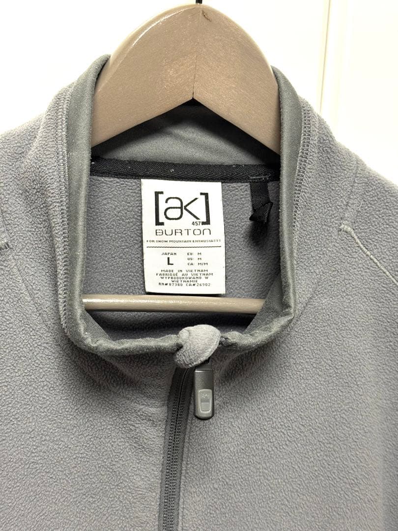 Burton ak457 マイクロフリース　フルジップジャケット　グレー L