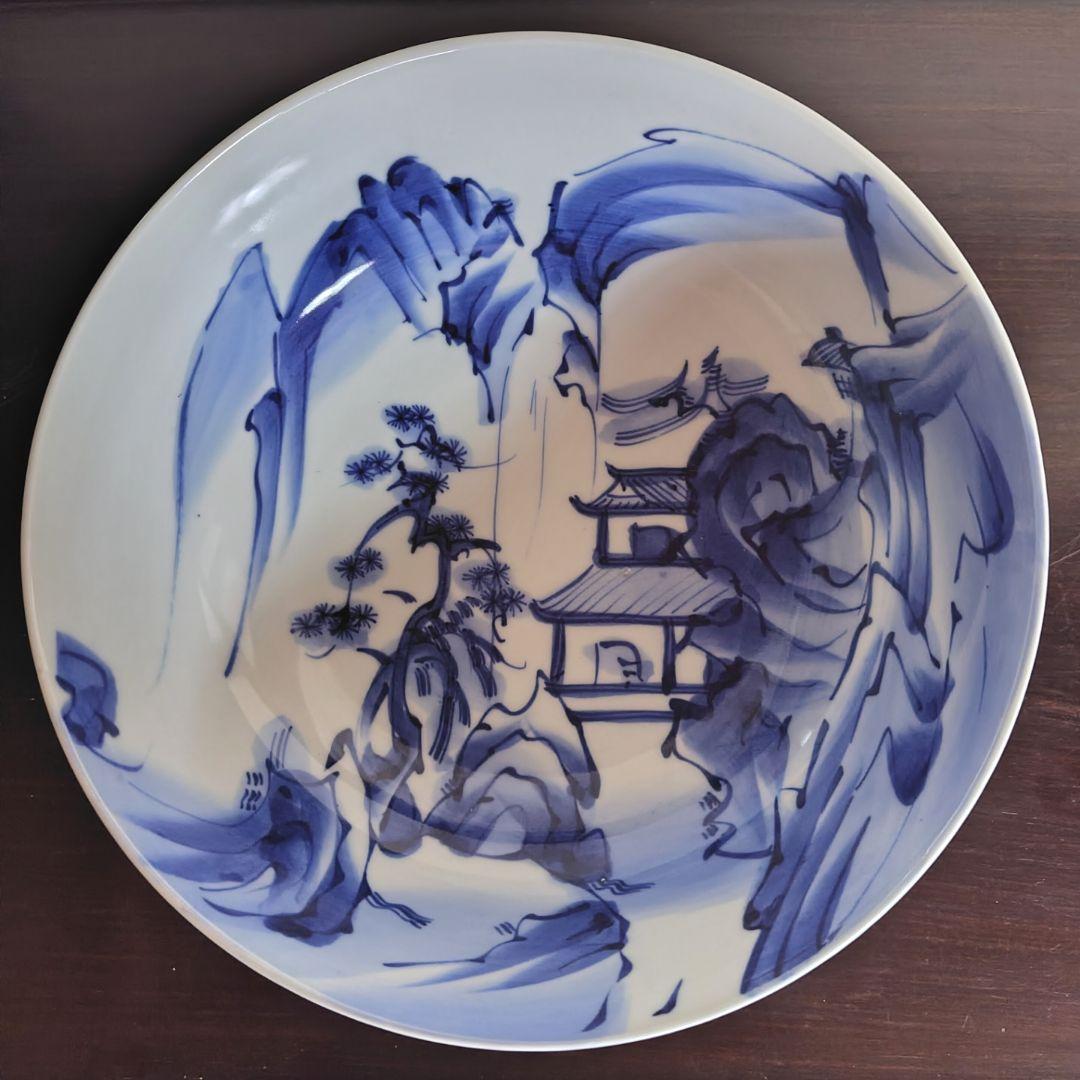 古伊万里 染付 手描き 山水 鉢　大中小3つ アンティーク レトロ 冬 春