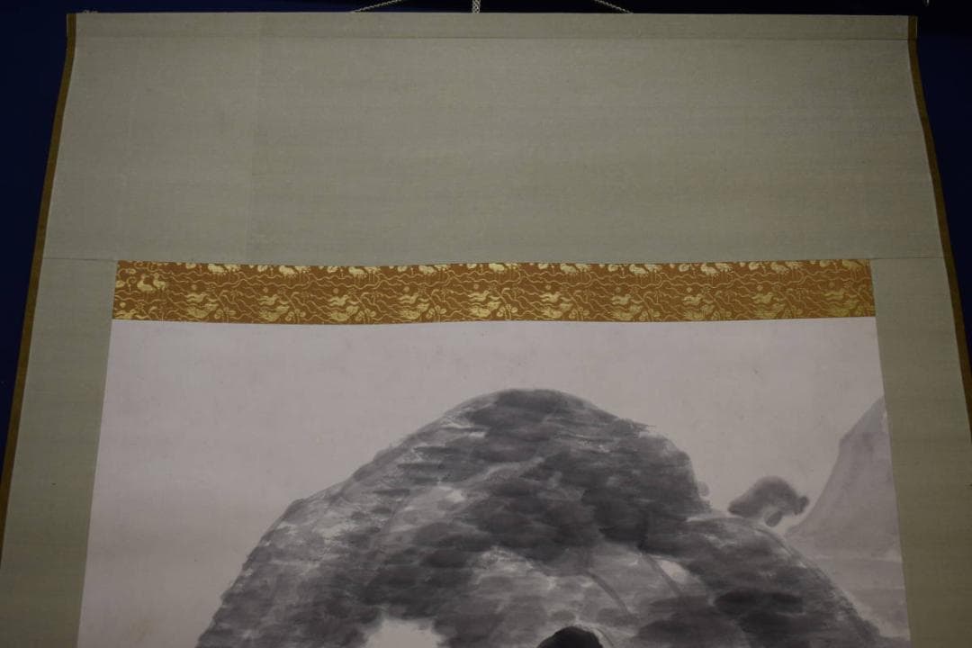 真作/横山雲南/黄仲祥/山水/塔/楼閣/大幅/布袋屋掛軸HK-13