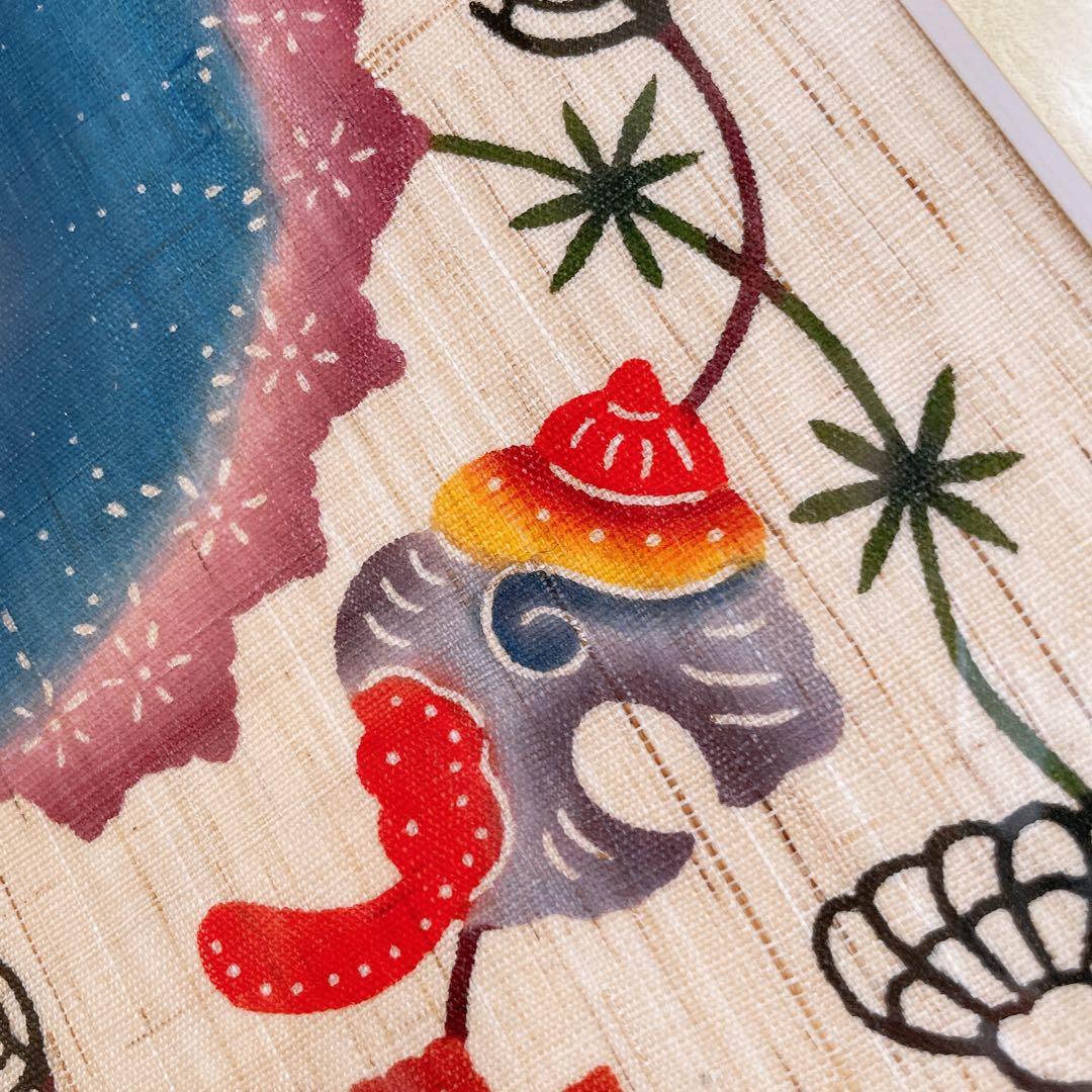 琉球紅型 びんがた 額入り 魚と貝 城間栄順 沖縄 染物 伝統工芸 インテリア