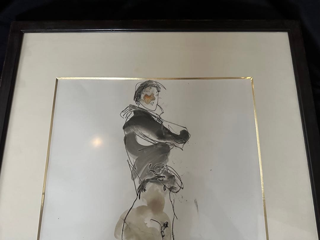 栗原一郎 裸婦① 51x37 デッサン/水彩画 絵画