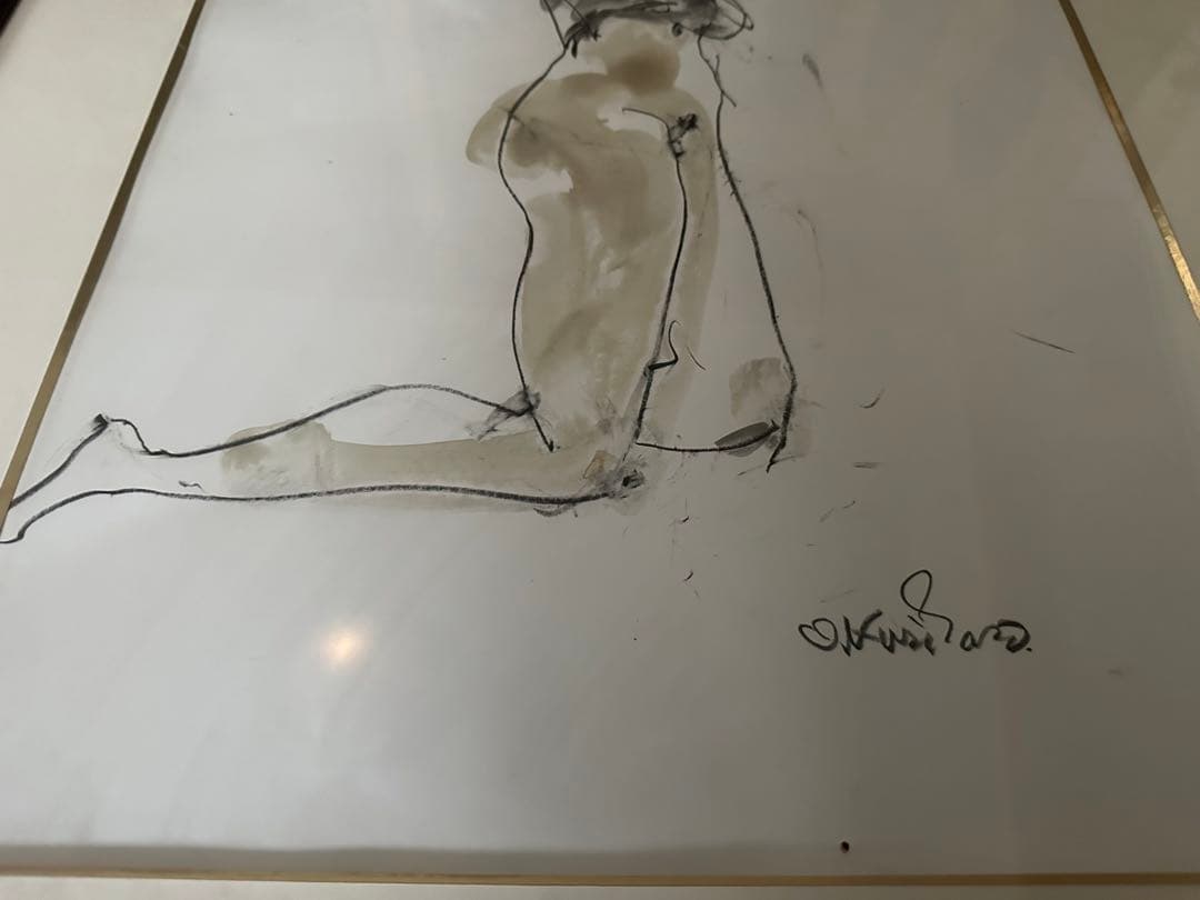 栗原一郎 裸婦① 51x37 デッサン/水彩画 絵画