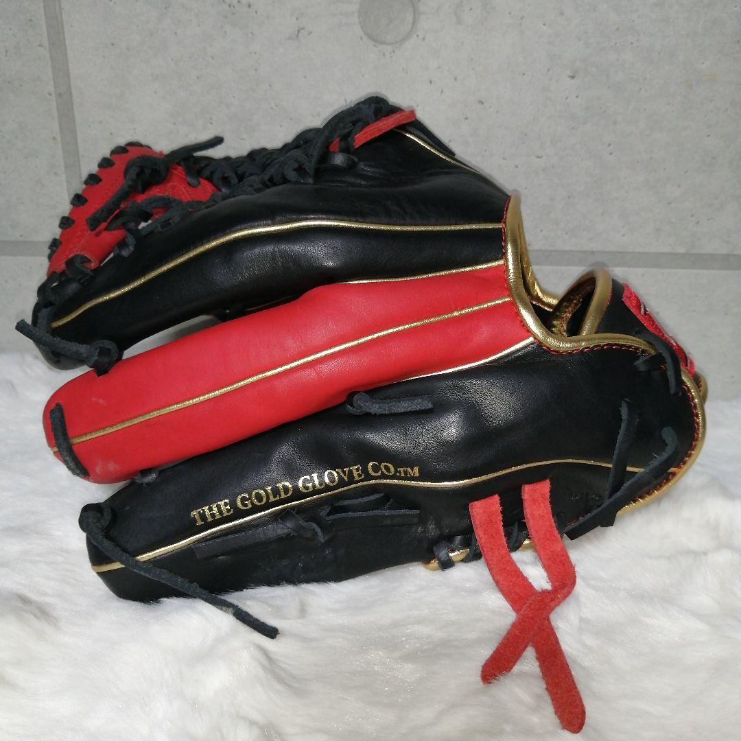 Rawlings 軟式グローブ 両投げ用 黒 赤 ゴールドライン