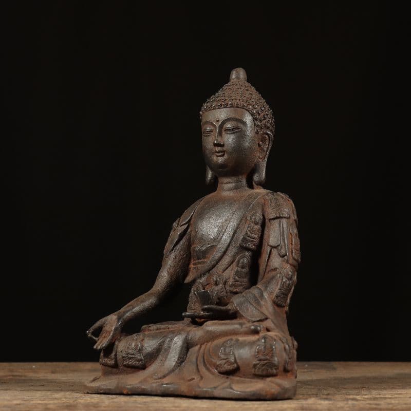 鉄器 鉄仏 千衣仏 釈迦牟尼仏坐像 仏教美術 工芸品 置物