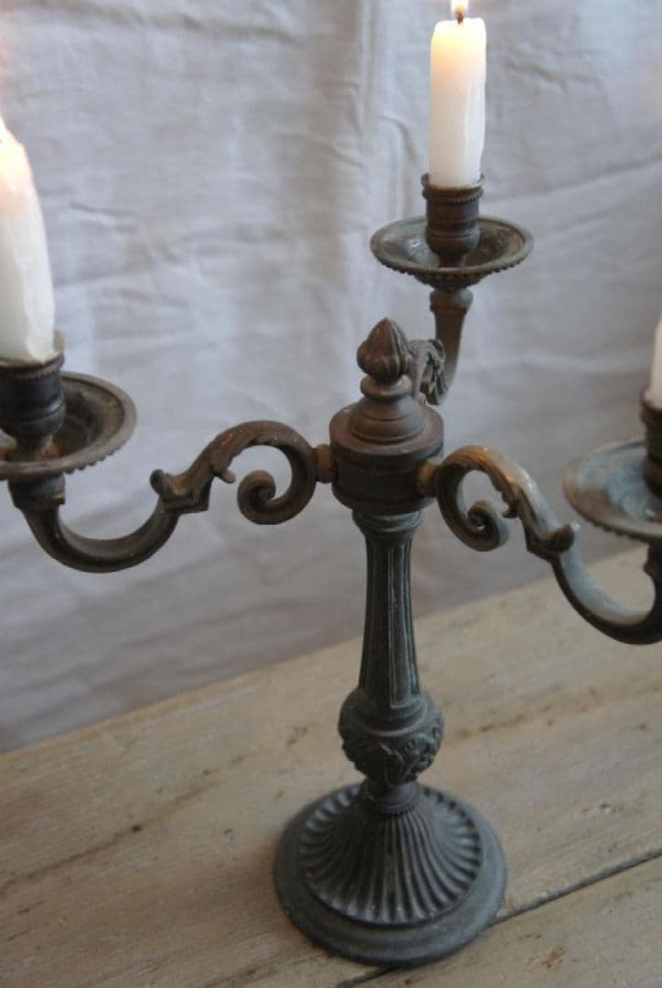 フランス　アンティーク　キャンドルスタンド　燭台　ブロカント　教会　蚤の市