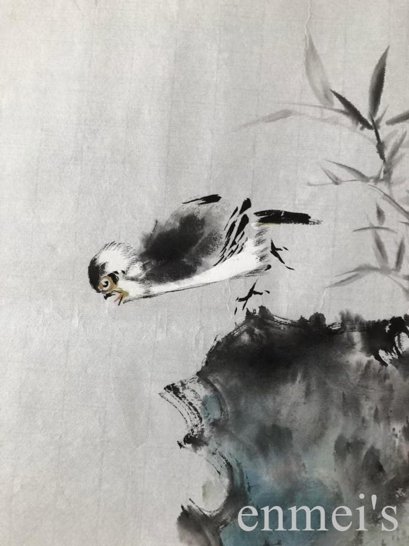 中国古美術・蘭竹之情三尺画芯・董卿印款・水墨画・純手描き・鑑賞用・宣紙・带水印