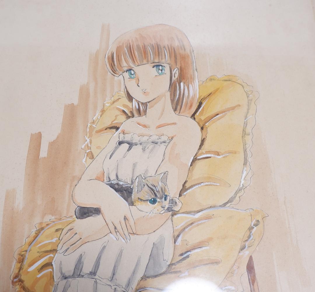 末次由紀　直筆イラスト原画　サイン入り　大判色紙　額装　ちはやふる