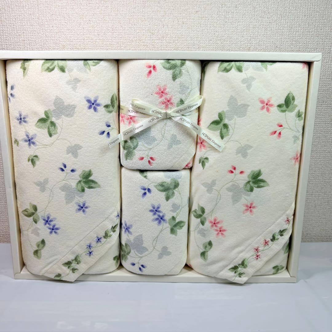 HOTMAN ホットマン　花柄ガーゼタオルセット　ギフト