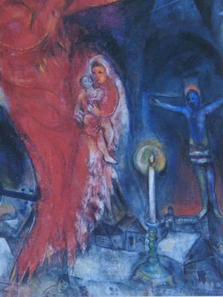 シャガール、天使の堕落、希少画集画、新品高級額付