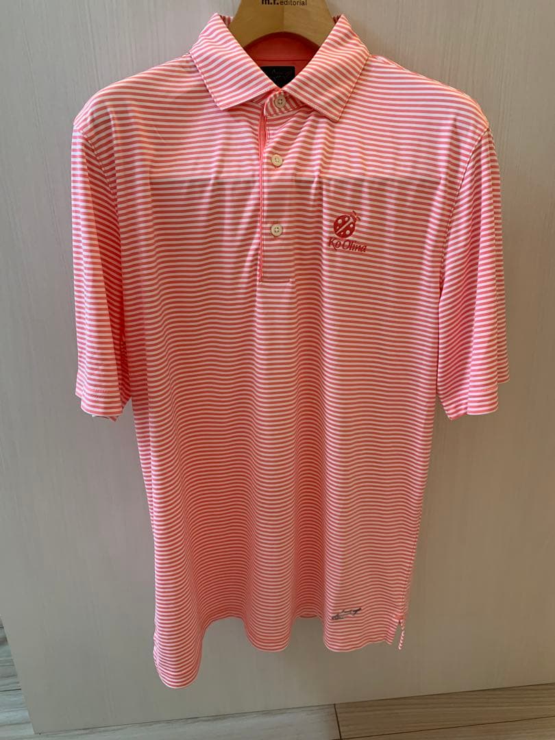 Ko Olina ピンクストライプ ポロシャツ　グレックノーマン
