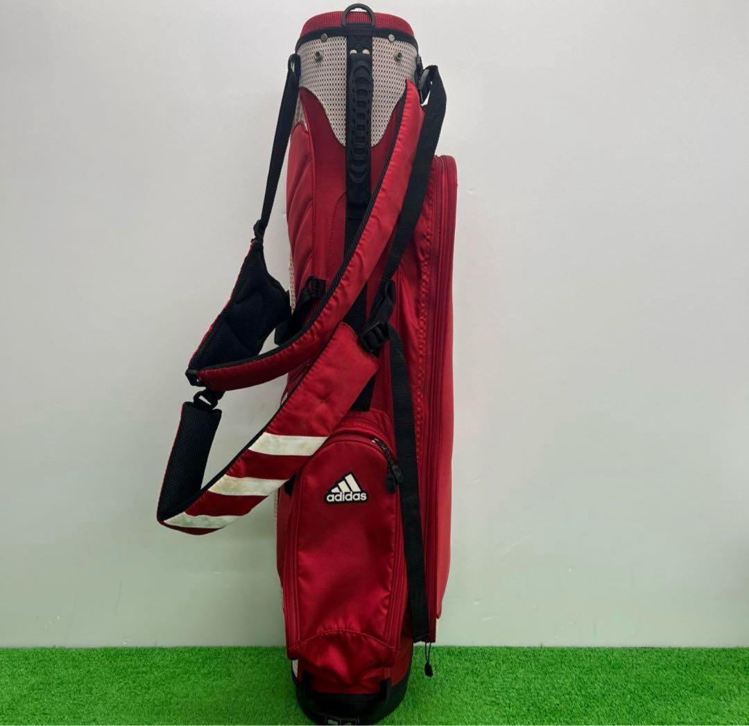 adidas アディダス キャディバッグ 8インチ ゴルフバッグ　レッド　中古品