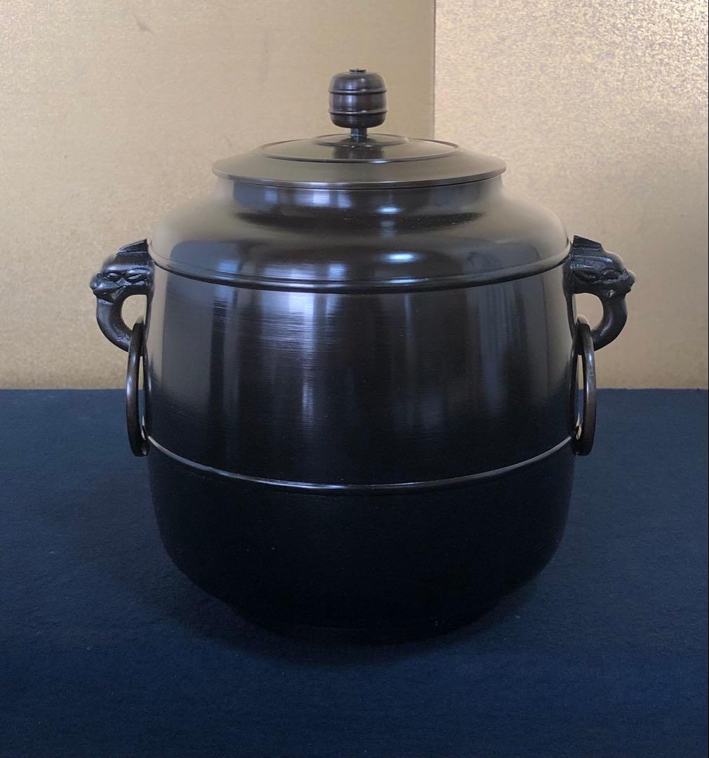 《R》茶道具 宣徳皆具 風炉師 鳳泉 共箱　260212け2