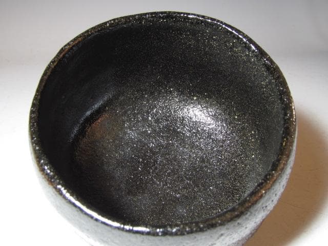 楽吉左衛門 十四代 覚入 黒「涼風」共箱 即中斎花押 k561