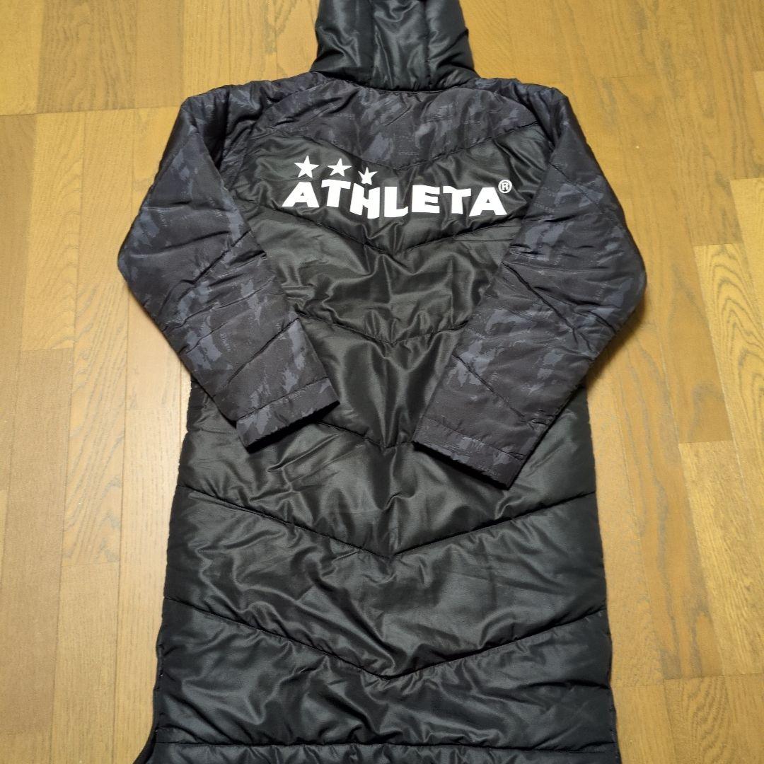 アスレタ　ベンチコート　ロングコート　ブラック　Ｍ　迷彩　カモフラ