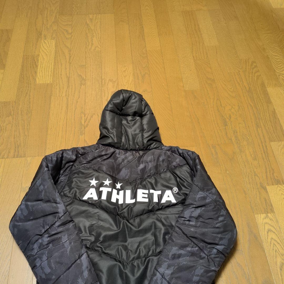 アスレタ　ベンチコート　ロングコート　ブラック　Ｍ　迷彩　カモフラ