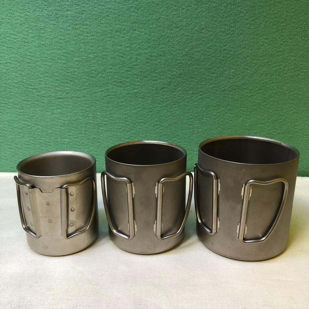 た42● peak チタン製マグカップ3個セット