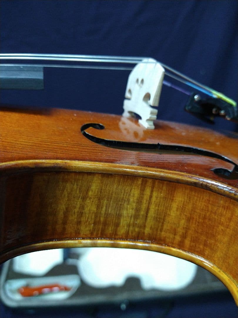 新品　オイルニス バイオリン　１ピース最高美しいトラ目メープルバック＆サイド板