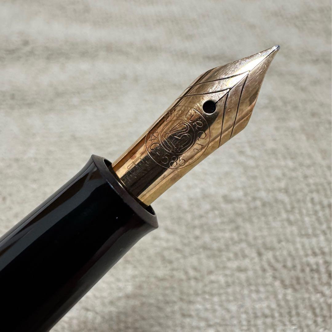 ペリカン万年筆　#400 緑縞　14K -585 EF