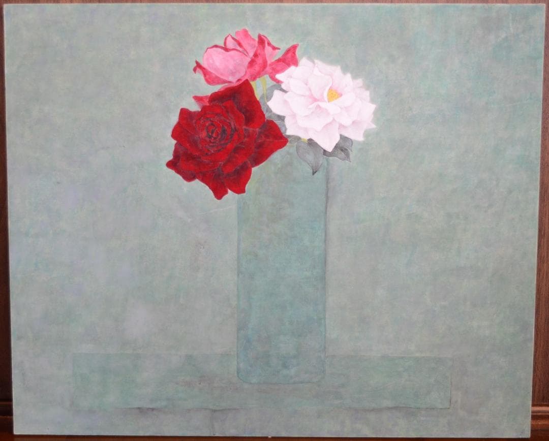 【作品名 「花三輪」 岩絵の具 日本画】東山魁夷の流派